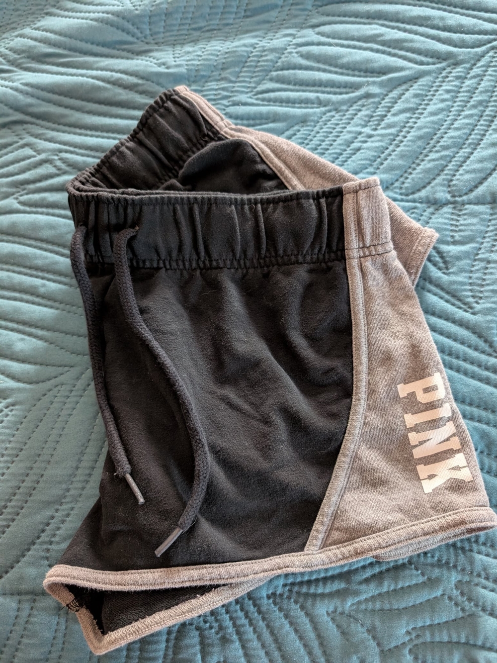 PINK Victoria's Secret Two-Tone Black & Gray Athletic Shorts